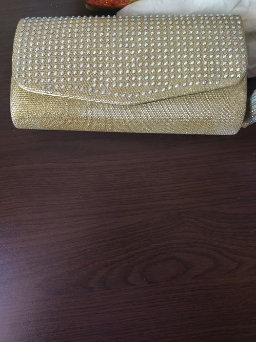 Златисти Официални обувки+чанта