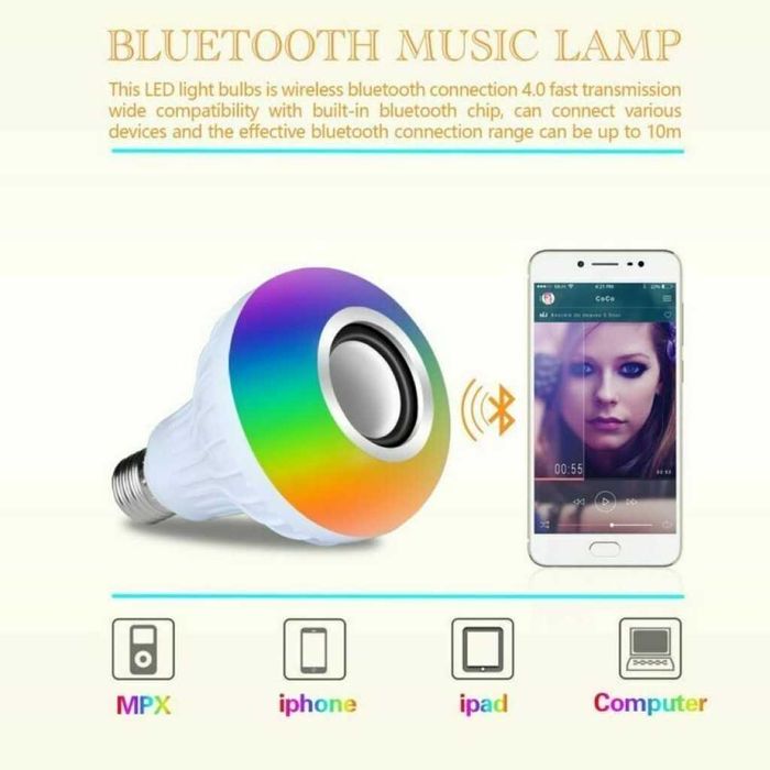 Музикална крушка със светодиодно осветление и дистанционно управление