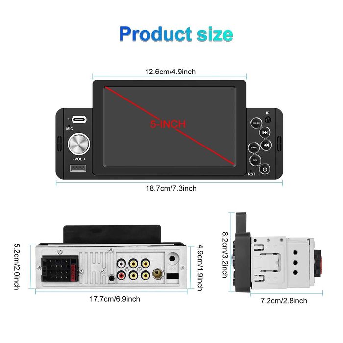 Мултимедия плеър за кола единичен дин  тъч екран дисплей за Автомобил