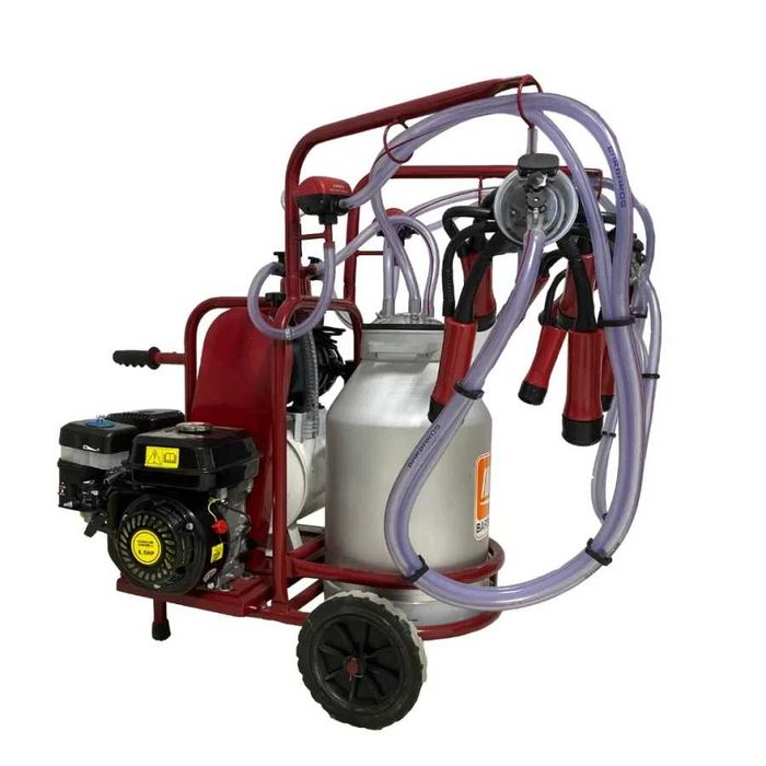 Aparat de muls vaci, 2 posturi, 1bidon 40L inox, pahare inox, 250l/min, 0,55kW si motor termic NOU Garantie Livrare rapida