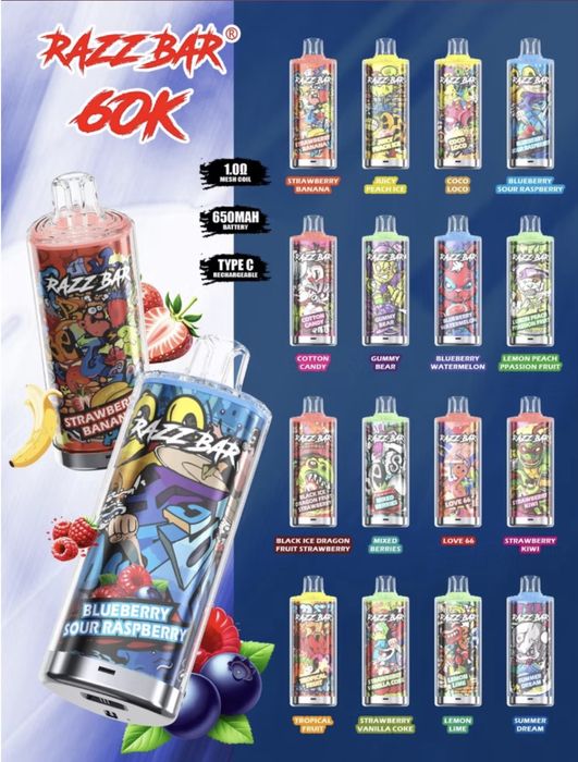 Vape 60.000 puffs razzbar model nou