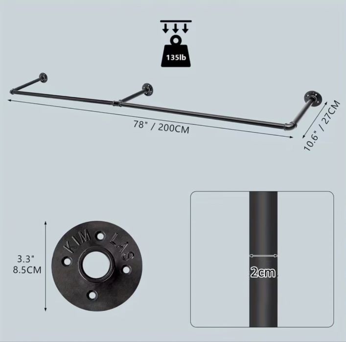 Стенна закачалка за дрехи 2 броя
