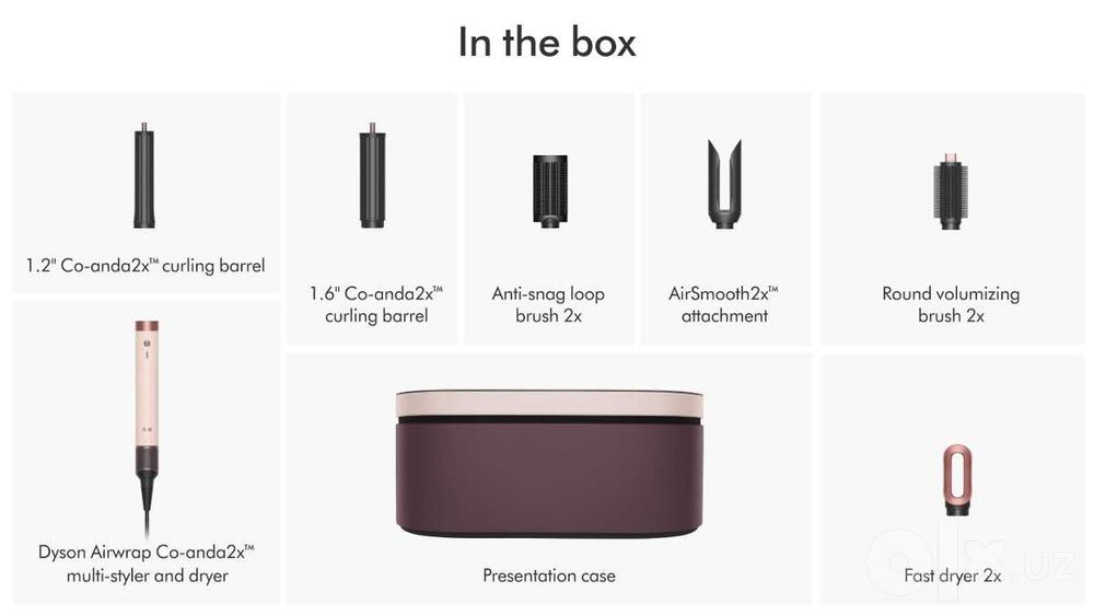 Airwrap Coanda 2x Sakura rang — Dyson soch stayleri, original