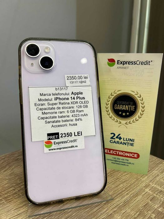 (AG42) Apple iPhone 14 Plus 128GB b13117 - Garantie 2 ani!