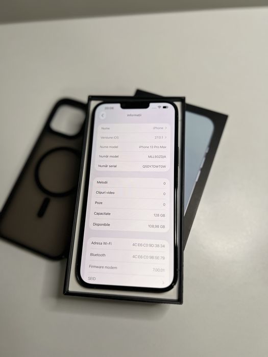 iPhone 13 Pro Max Sierra Blue ca nou 89% 128 GB la cutie + husa
