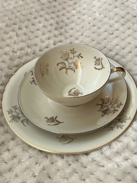 Троен баварски порцеланов сет, чаша за чай/кафе