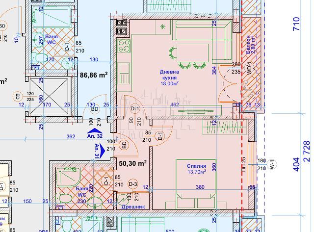 Продава се Двустаен апартамент в Варна, Възраждане 1 - 65 кв.м за 1831 €/кв.м - Снимка #1