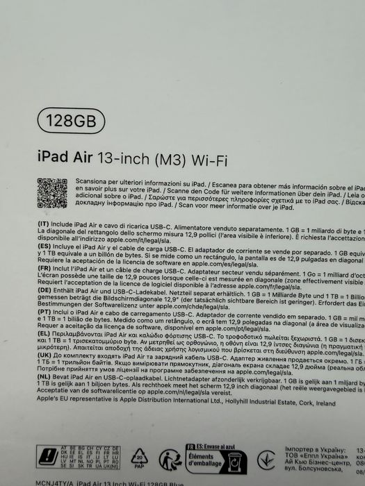 iPad Air 13-inch (M3) - Wi-Fi - 128Gb - Blue - NOU - 2 Ani Garantie!