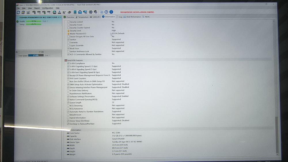 Toshiba KSG60ZMV512G M.2 512gb 6Gbps SATA SSD