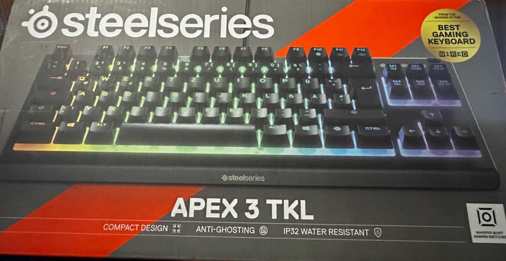 Клавиатура STEELSERIES APEX 3 TKL, отлично състояние, неотваряна,