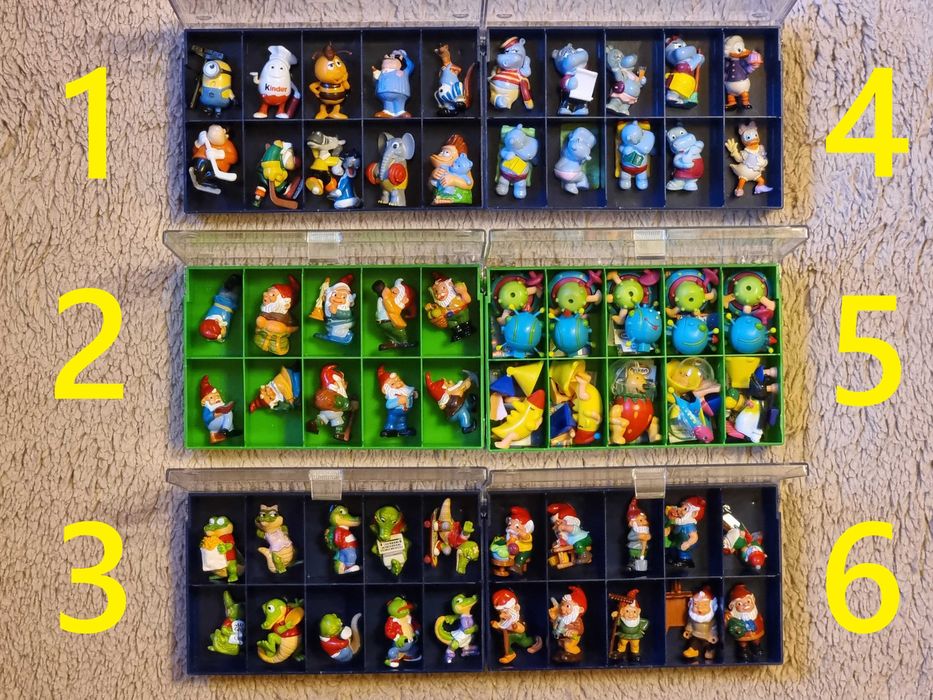 Lot Kinder 71 figurine, colectii din anii 80-90