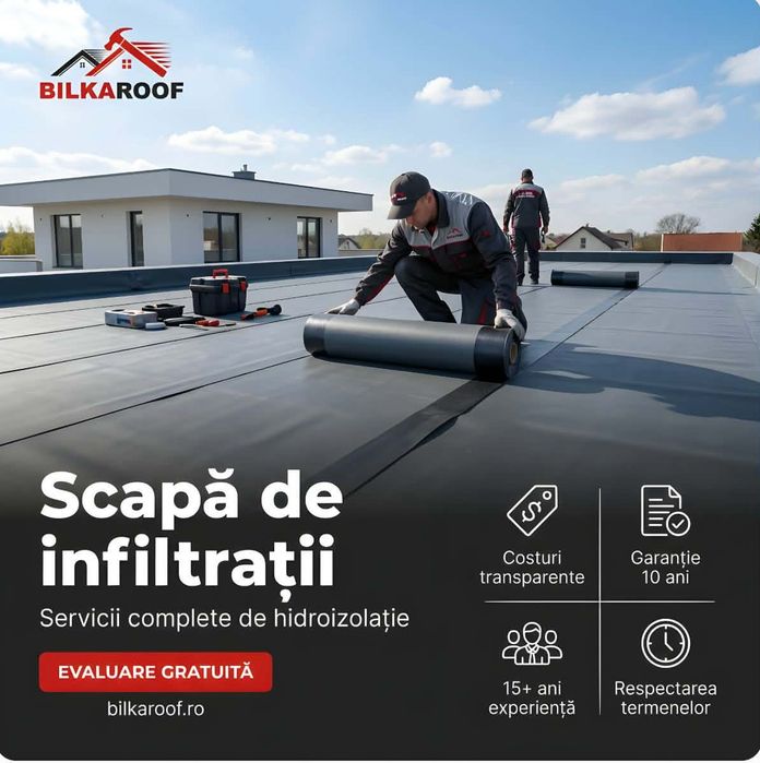 Hidroizolații Profesionale  Acoperișuri și Terase  Materiale + Manoperă | Contract/Factură/Garanție
