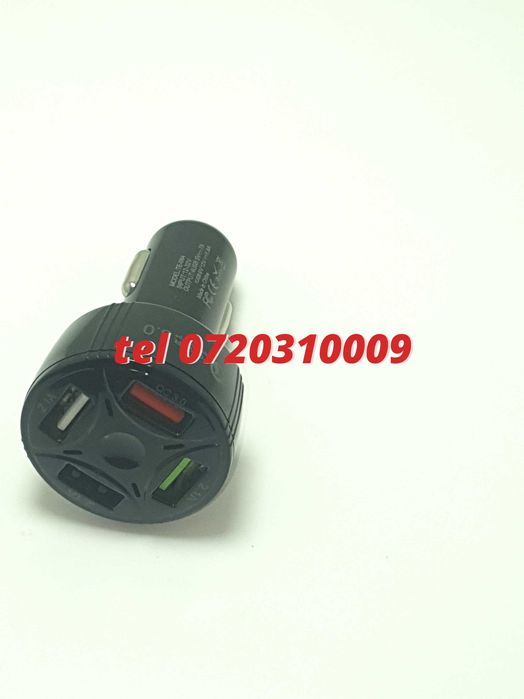 Incarcator Universal Masina Auto 4 Porturi Bricheta Usb Qc Fastcharge