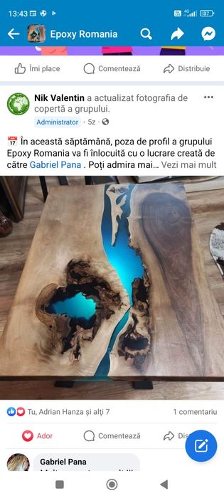 Birou/masă lemn masiv de nuc