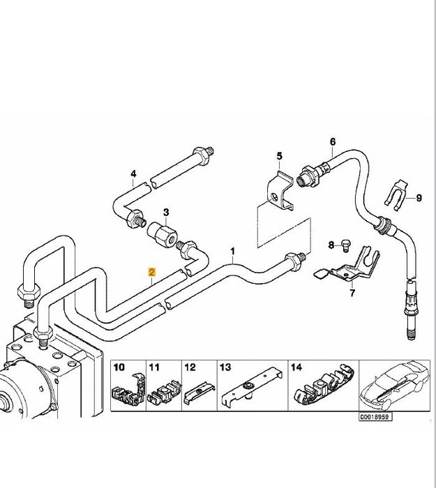 Conducta Instalatie Franare M10 / M10-3798MM, Bmw Seria 3 E46, 34326755704 de la pompa hidraulica ABS+ASC