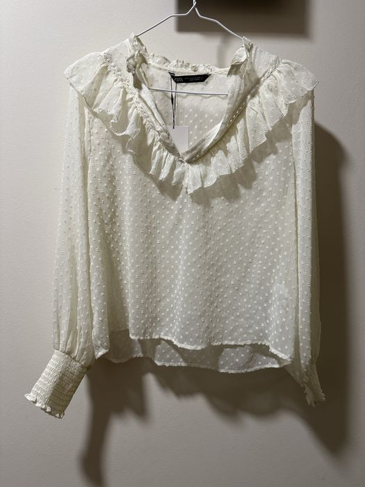 Чисто нова!! Дамска риза Zara с дантела