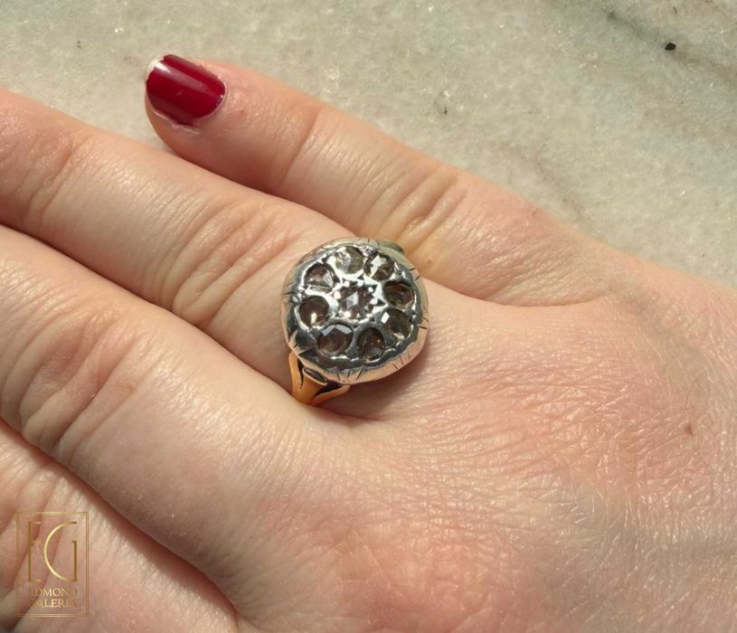 Inel din aur și argint, decorat cu diamante, sfârșitul sec. XIX