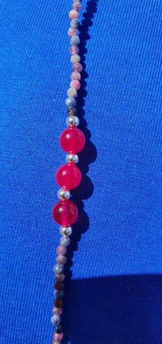 Красиво колие от Сребро,Рубини и Сапфири