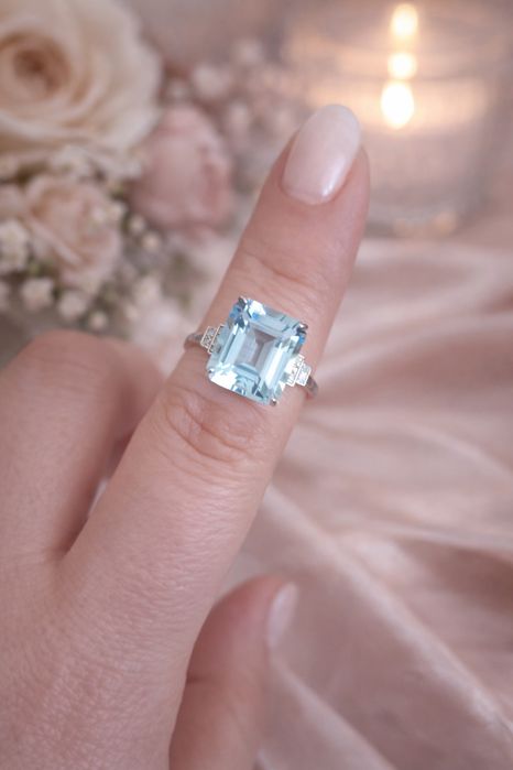 Inel aur 14k cu topaz si diamante