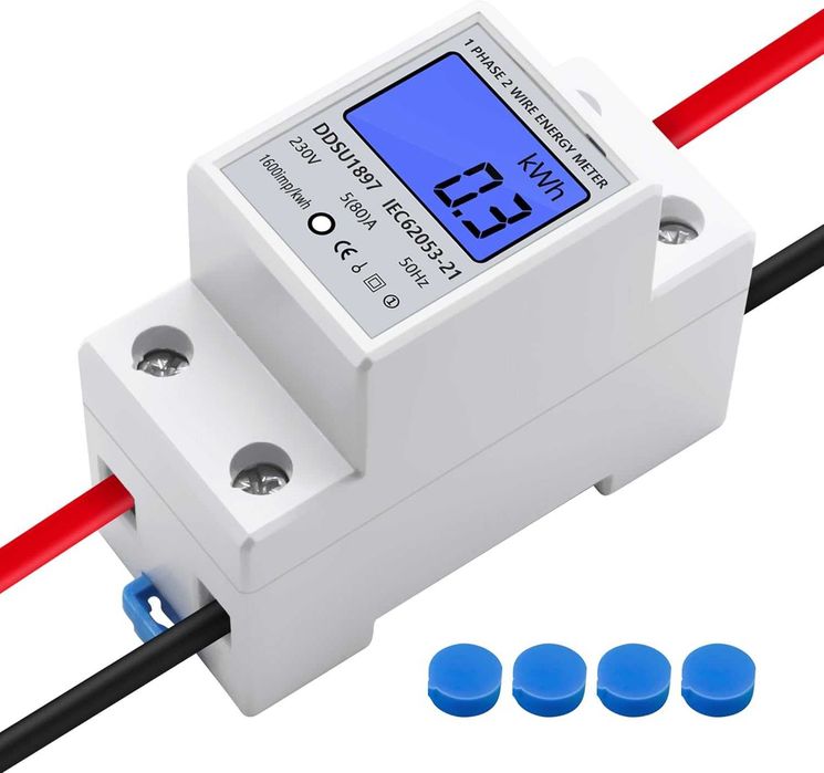 Еднофазен електромер DIN шина 230V 5(80)A с LCD дисплей
