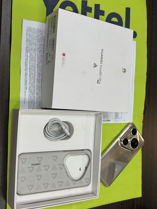 КАТО НОВ 512GB Huawei Pura 80 ULTRA Yettel Гаранция 2029 Gold