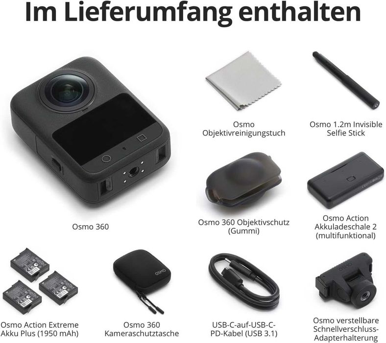 Екшън Камера DJI OSMO 360 ADVENTURE COMBO 120.0 MPx, WI-FI, Нова
