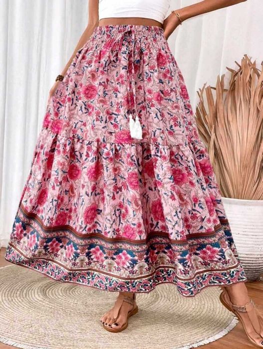 Нова Лятна дълга пола на цветя