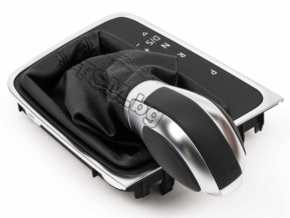 Кожена Топка Скоростен Лост с Маншон и Рамка Конзола с Електроника за VW GOLF 7 DSG Автоматик Голф VII TDI GTI GTD R-Line 4Motion Alltrack Hatchback