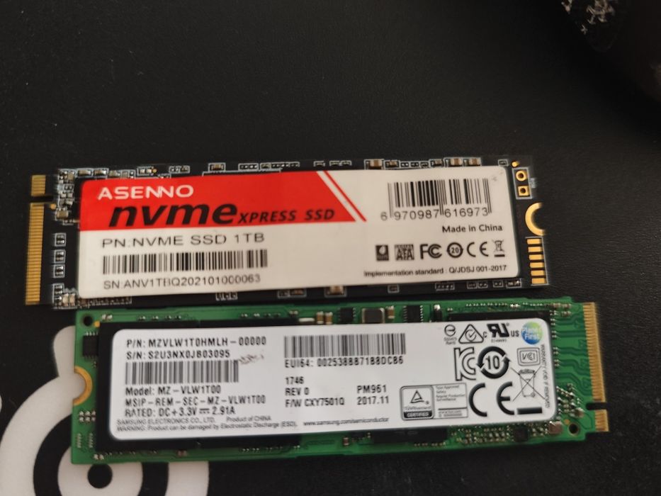 Asenno и Samsung Nvme-та по 1TB