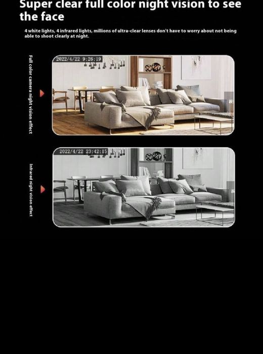 Wi-Fi Охранителна камера 1080P UHD за външна и вътрешна употреба