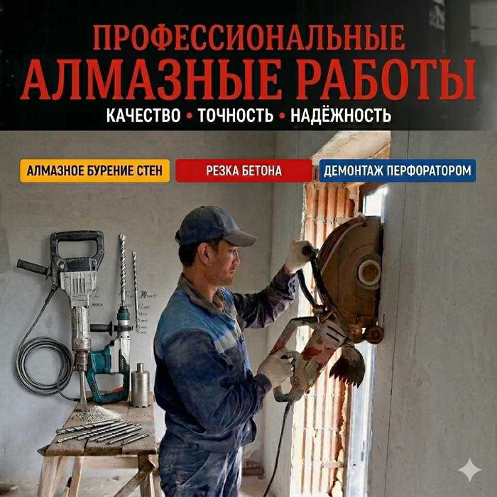 Алмазная резка, Резка бетона, Алмазное бурение, Бетон кесамиз 24\7