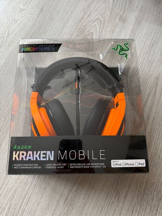 Гейминг слушалки Razer Kraken Mobile Special Edition Neon Series оранжеви нови