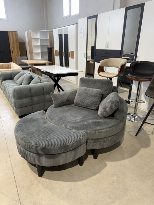 Fotoliu tip lounge cu ottoman, design modern | IMPORT GERMANIA