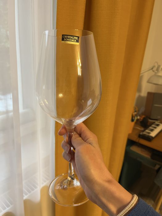 Set 6 pahare vin, sticla cristalina, Crystalite Bohemia, Columbia