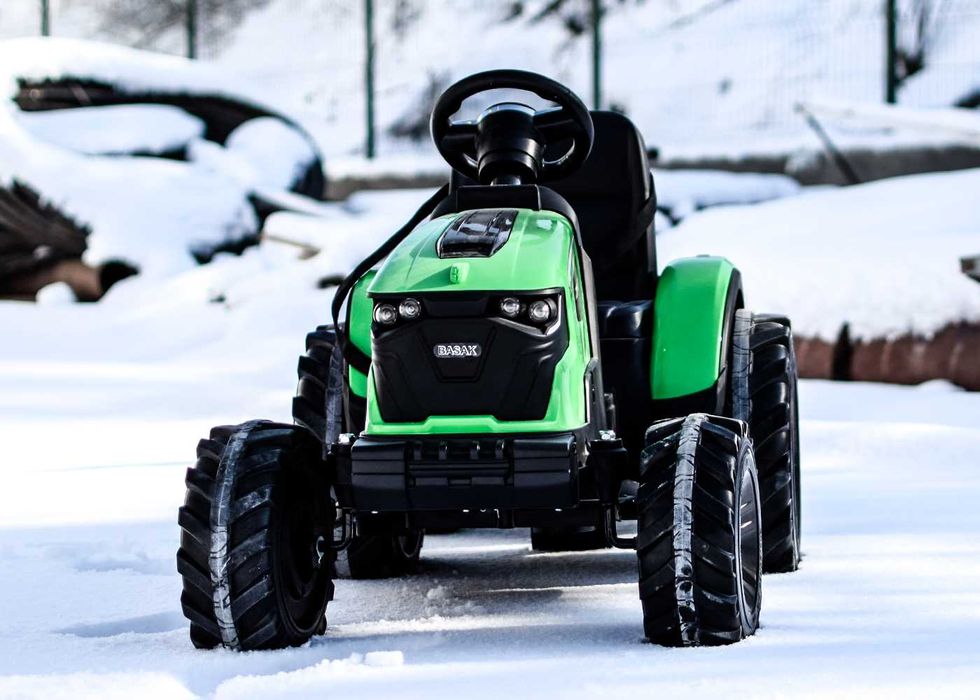 Tractoras electric cu remorca Kinderauto SX2068 2x 45W roti MOI #Verde