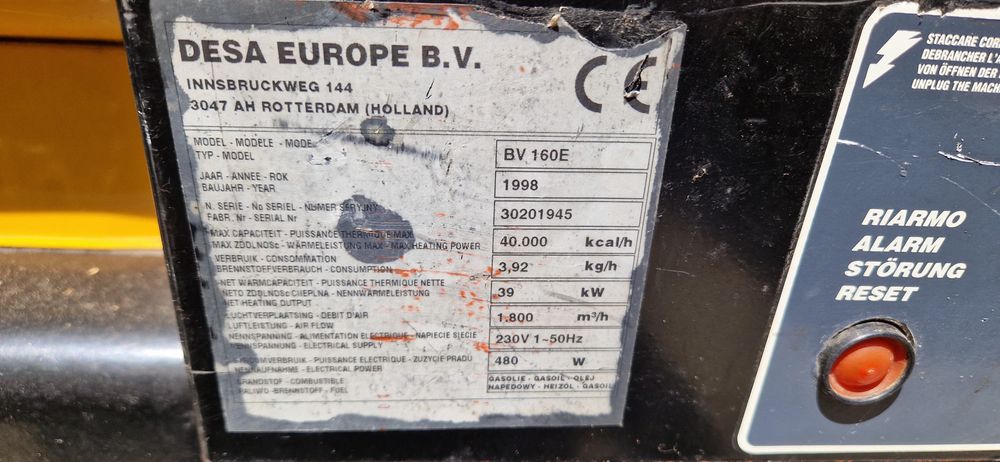 Tun aer cald motorină MASTER 39kW – pornește impecabil