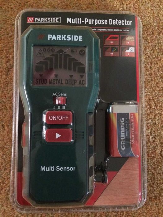 Detector multifuncțional cabluri, metale armaturi Parkside nou sigilat