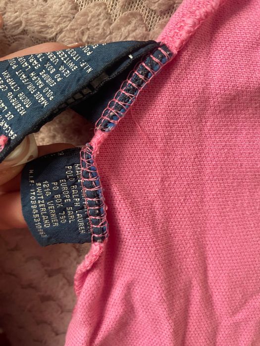 Тъмно розова тениска с яка polo Ralph Lauren