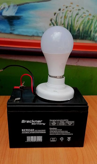 12V - 12 Ah Baterie / Acumulator Ideal Perntru Iluminat Fara Retea Electrica