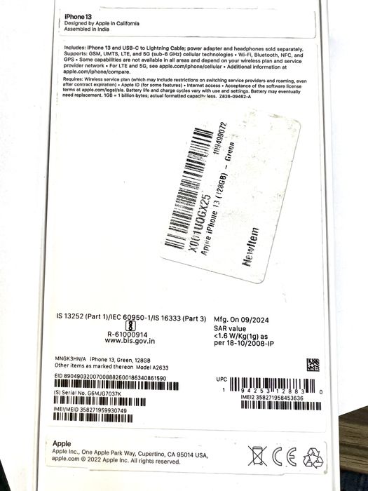 IPhone 13 в идельном состаянии 2024 года 09 месяца. Как новый.