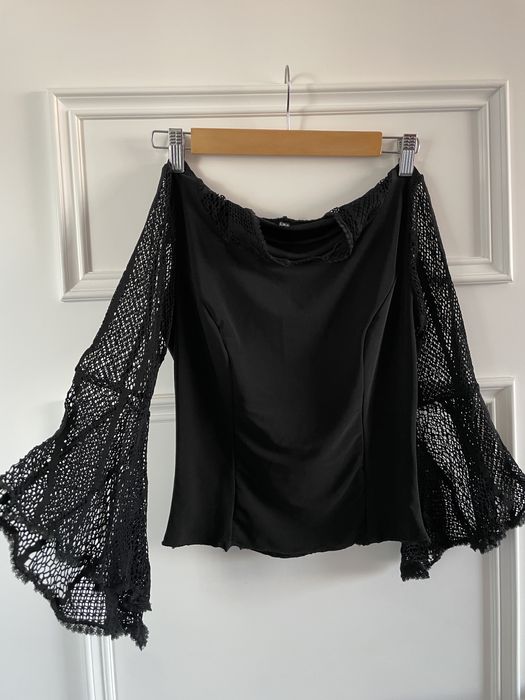 Готик блуза с дантелена качулка, размер S