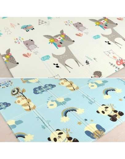 Мек двулицев детски килим, Водоустойчив, 200х180см, Сгъваем