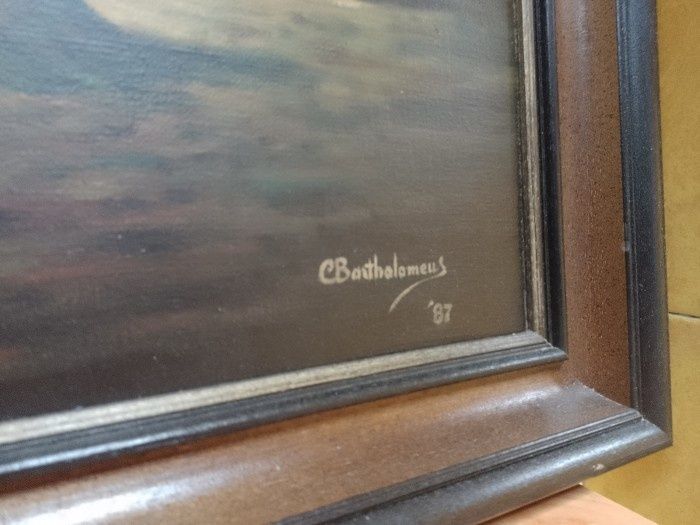 Ulei pe pânză tablou peisaj de țară ,lucrare de foarte buna calitate i