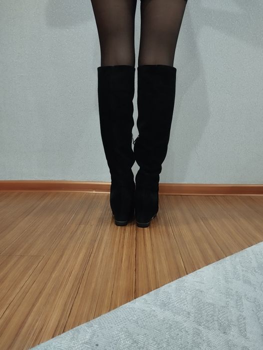 Сапоги зимние замшевые