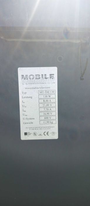 Соларен Панел 130W, 17V ,8A ,Немски  ,MOBILE Tеchnology за Кемпер, Каравана    + контролер + стойки за покрив