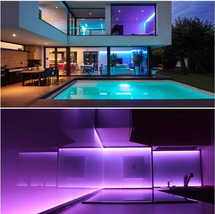 Banda LED exterior 10 metri, rezistenta la apa IP65, RGB GALAXIA®