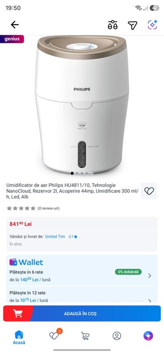 Vand Umidificator de aer Philips