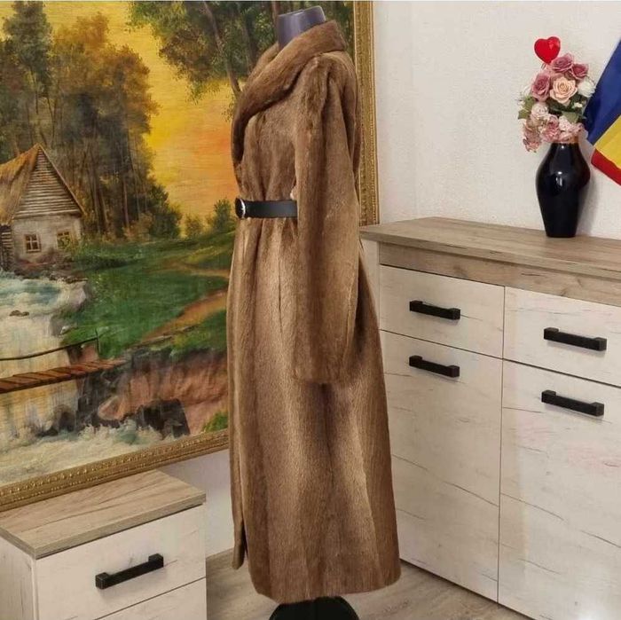 Haina din blana naturala de castor S/M/L/oversize (nu vizon)