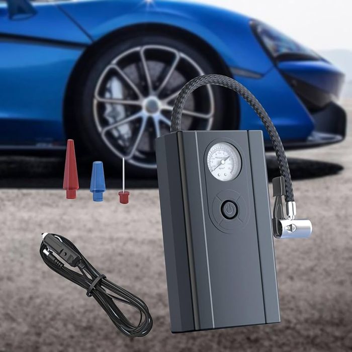 Преносим мини 12V DC помпа за гуми за кола и колело