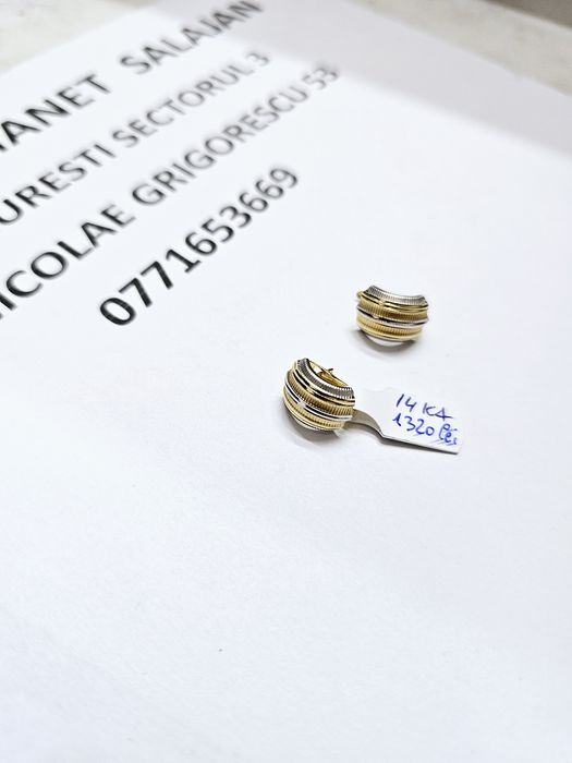 Vand cercei din aur 14 k 2.46 g cod 837
